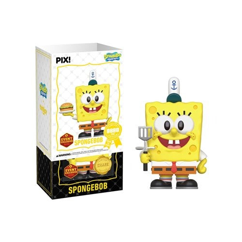 ThrillJoy Pix! SpongeBob SquarePants with Krabby Patty Vinyl Figure - 2026 Convention Exclusive