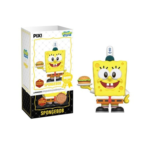 ThrillJoy Pix! SpongeBob SquarePants with Krabby Patty Vinyl Figure - 2026 Convention Exclusive