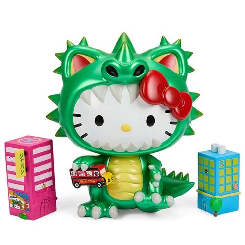 Kidrobot Sanrio Hello Kitty Kaiju Cosplay Metallic Green 8-Inch Vinyl Figure