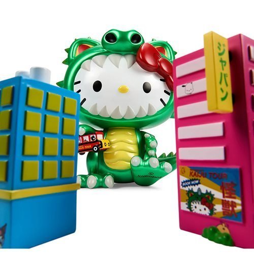 Kidrobot Sanrio Hello Kitty Kaiju Cosplay Metallic Green 8-Inch Vinyl Figure