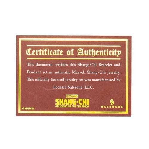 Marvel Shang-Chi Necklace and Glow-in-the-Dark Bracelet Ring Prop Replica Set – Entertainment Earth Exclusive