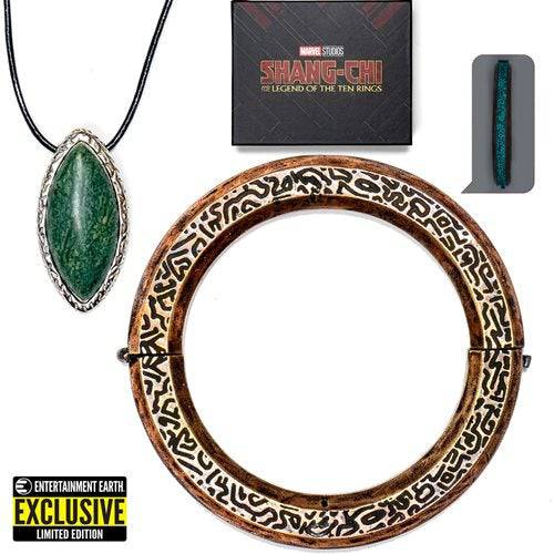 Marvel Shang-Chi Necklace and Glow-in-the-Dark Bracelet Ring Prop Replica Set – Entertainment Earth Exclusive