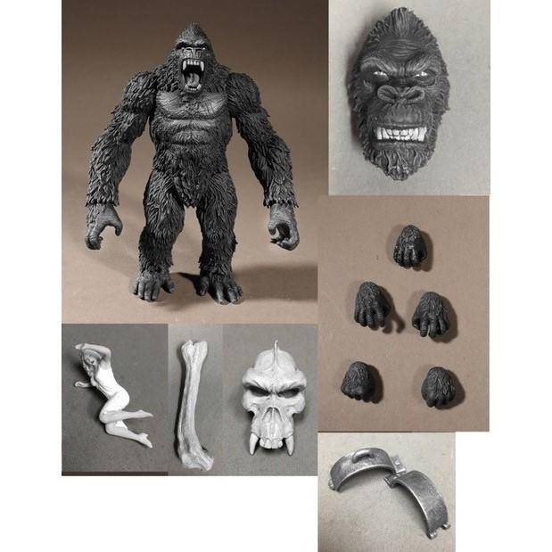 Mezco Toyz King Kong of Skull Island 7" Action Figure Black & White Version - Previews Exclusive