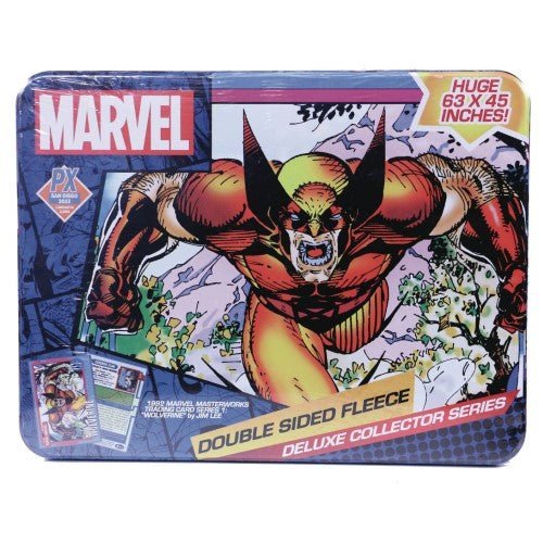 SDCC 2023 Marvel Wolverine Card Deluxe Fleece Blanket Tin - Previews Exclusive